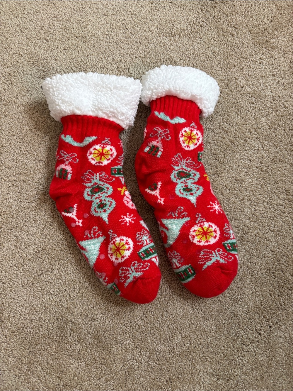 Over Sized Cozy Red Holiday Socks